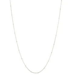 CHARMING 34" BEADED NECKLACE SILVER