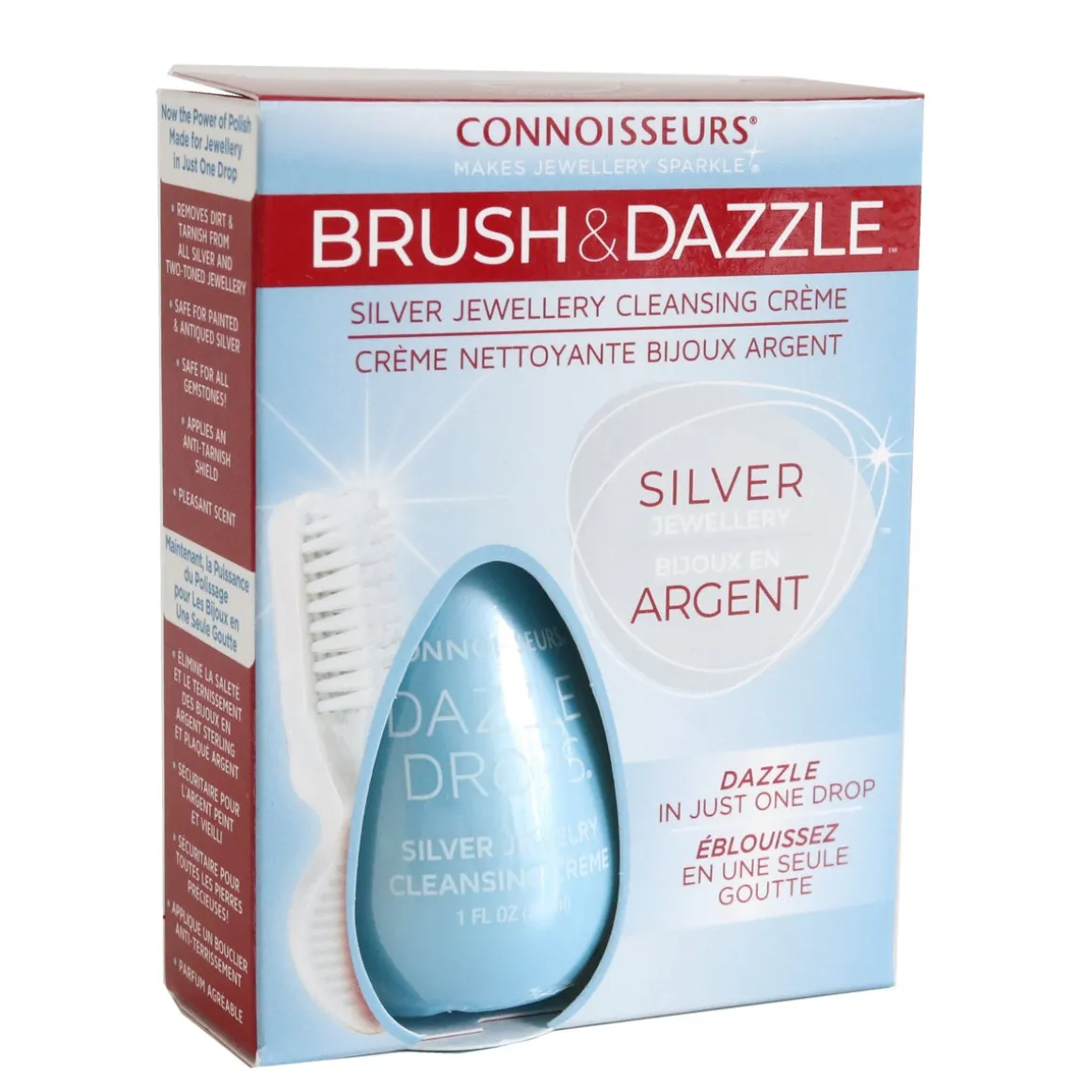 CONNOISSEURS® BRUSH &DAZZLE SILVER & VERMEIL JEWELRY CLEANSING CREAM