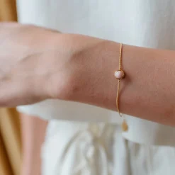DAINTY LEGACY BRACELET - PINK OPAL & GOLD