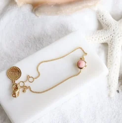 DAINTY LEGACY BRACELET - PINK OPAL & GOLD