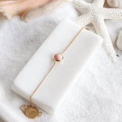 DAINTY LEGACY BRACELET - PINK OPAL & GOLD