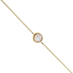DAINTY LEGACY BRACELET - RAINBOW MOONSTONE & GOLD