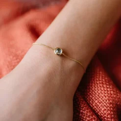 DAINTY LEGACY BRACELET - WHITE TOPAZ & GOLD