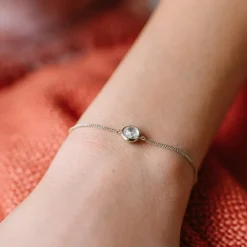 DAINTY LEGACY BRACELET - WHITE TOPAZ & SILVER