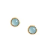 DAINTY LEGACY STUDS - AQUA CHALCEDONY & GOLD