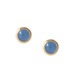 DAINTY LEGACY STUDS - DENIM BLUE ONYX