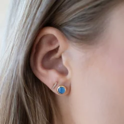 DAINTY LEGACY STUDS - DENIM BLUE ONYX