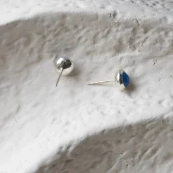 DAINTY LEGACY STUDS - DENIM BLUE ONYX