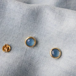 DAINTY LEGACY STUDS - DENIM BLUE ONYX