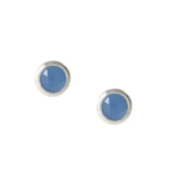 DAINTY LEGACY STUDS - DENIM BLUE ONYX