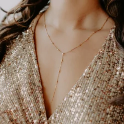 DAINTY RADIANT LARIAT NECKLACE - CUBIC ZIRCONIA