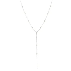 DAINTY RADIANT LARIAT NECKLACE - CUBIC ZIRCONIA
