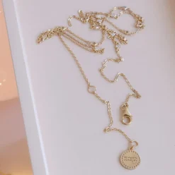 DAINTY RADIANT LARIAT NECKLACE - CUBIC ZIRCONIA