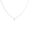DAINTY RADIANT SOLITAIRE NECKLACE - CUBIC ZIRCONIA & SILVER