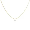 DAINTY RADIANT SOLITAIRE NECKLACE - CUBIC ZIRCONIA & GOLD