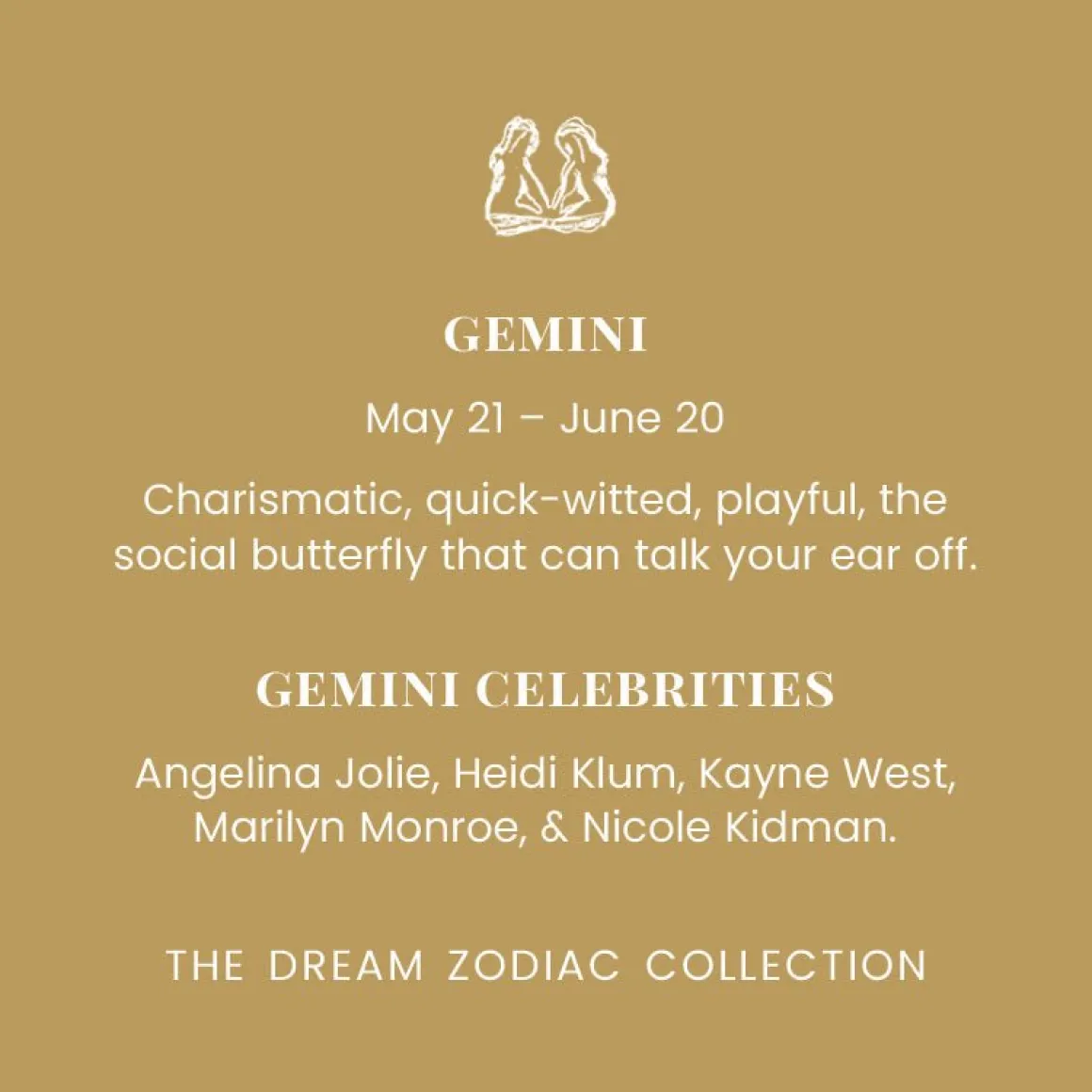 DREAM GEMINI CRYSTAL CHARM