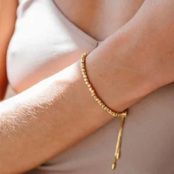 FEARLESS NUGGET ADJUSTABLE BRACELET - GOLD