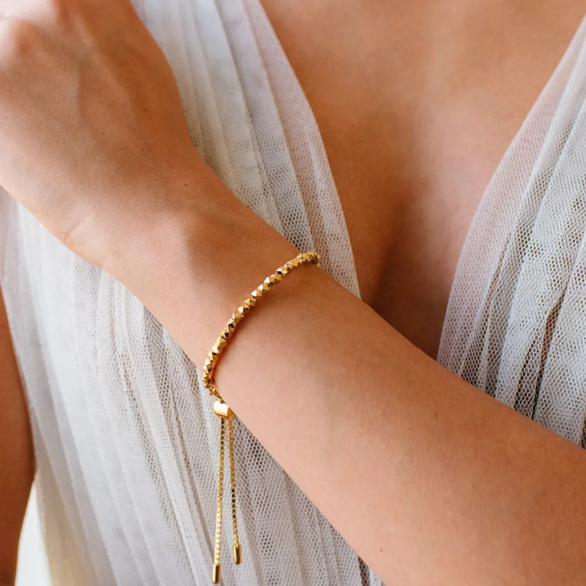 FEARLESS NUGGET ADJUSTABLE BRACELET - GOLD