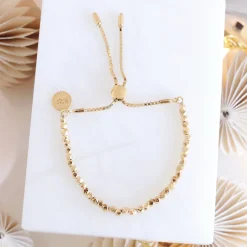 FEARLESS NUGGET ADJUSTABLE BRACELET - GOLD