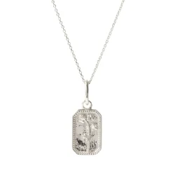 FRAICHE APRIL BIRTH FLOWER NECKLACE - SWEET PEA - SILVER