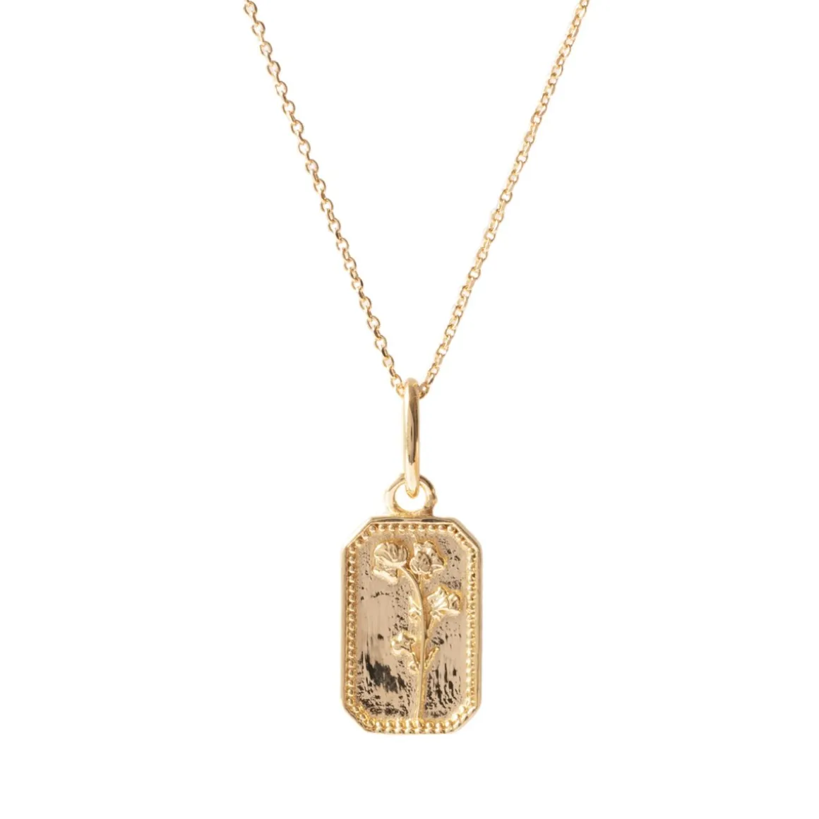 FRAICHE APRIL BIRTH FLOWER NECKLACE - SWEET PEA - GOLD