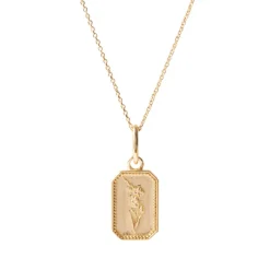 FRAICHE AUGUST BIRTH FLOWER NECKLACE - GLADIOLUS - GOLD