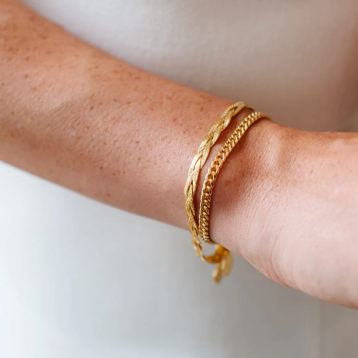 FRAICHE CABLE LINK BRACELET GOLD
