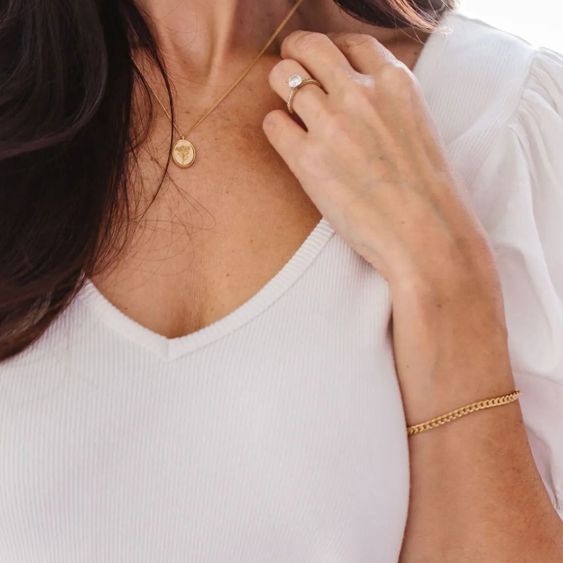 FRAICHE CABLE LINK BRACELET GOLD