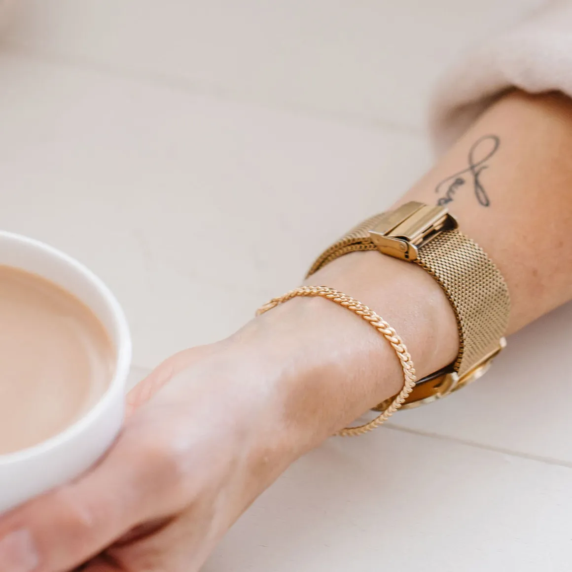 FRAICHE CABLE LINK BRACELET GOLD