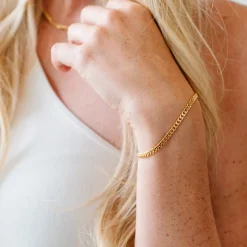 FRAICHE CABLE LINK BRACELET GOLD