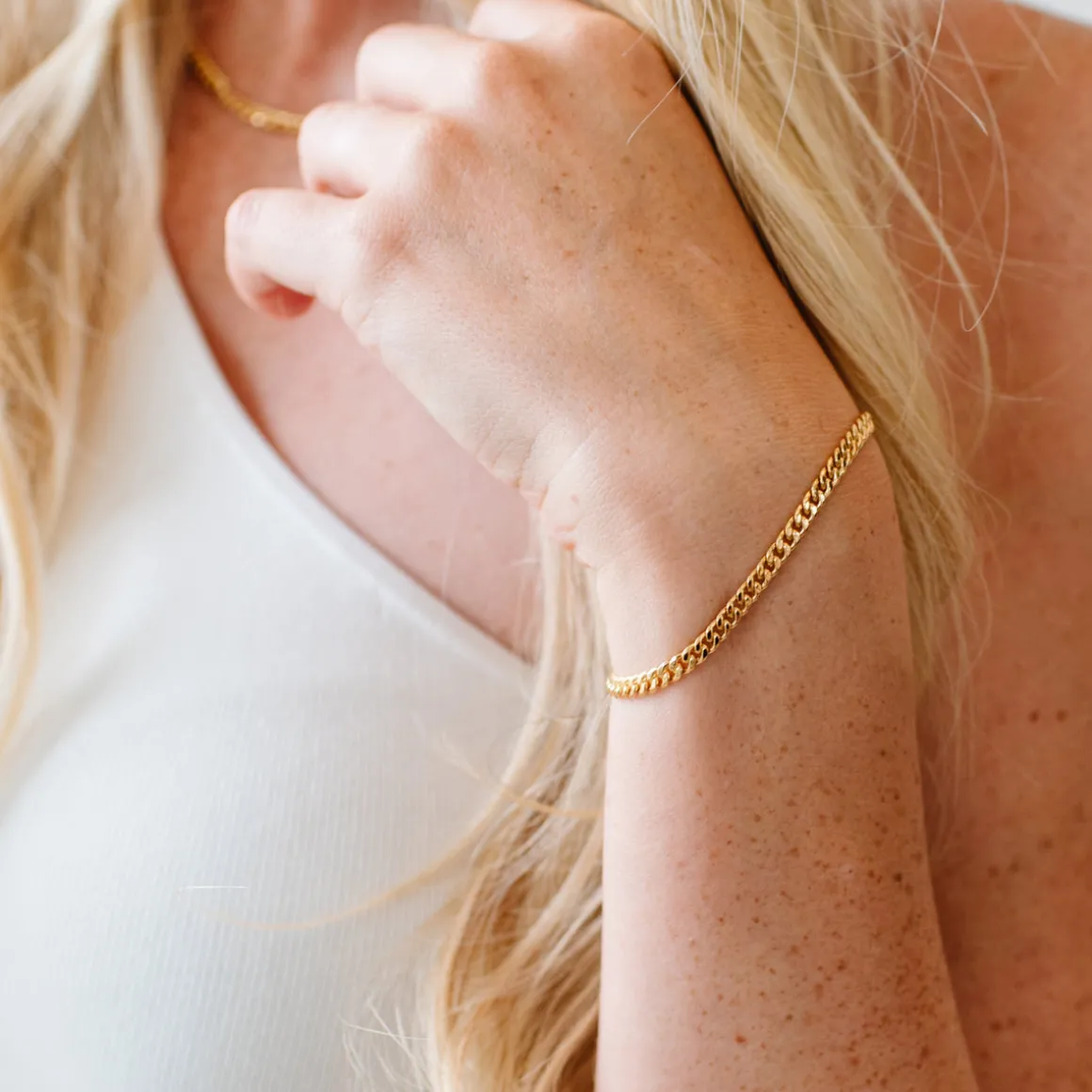 FRAICHE CABLE LINK BRACELET GOLD