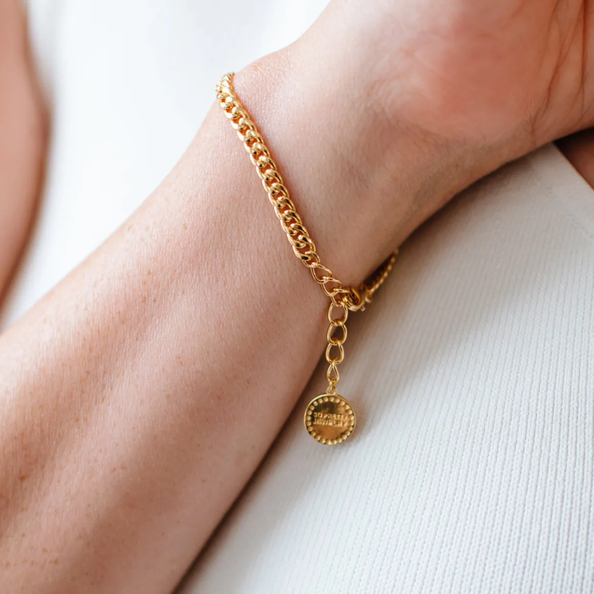 FRAICHE CABLE LINK BRACELET GOLD