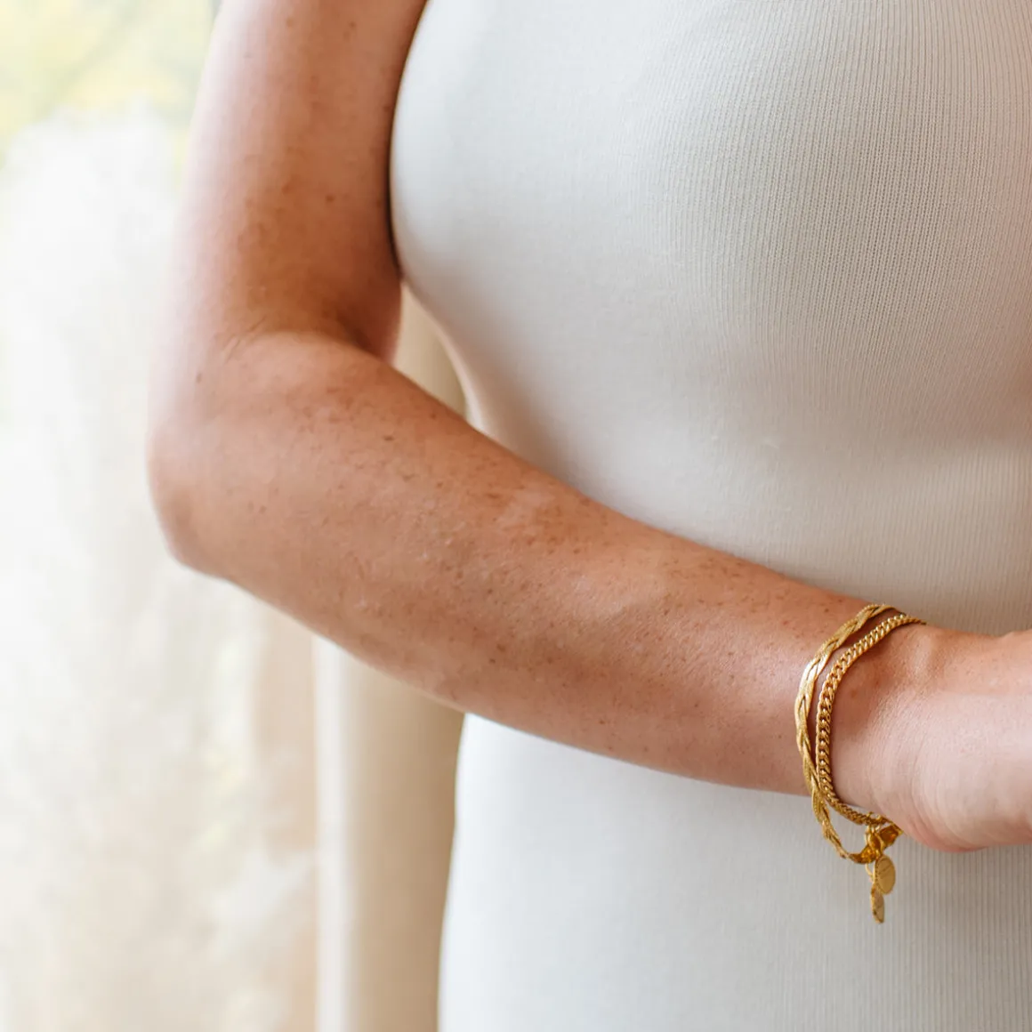 FRAICHE CABLE LINK BRACELET GOLD