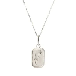 FRAICHE DECEMBER BIRTH FLOWER NECKLACE - NARCISSUS - SILVER