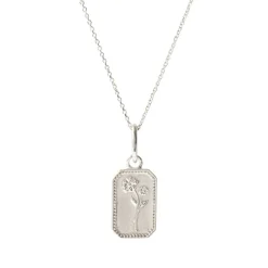 FRAICHE FEBRUARY BIRTH FLOWER NECKLACE - PRIMROSE - SILVER