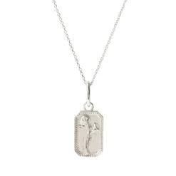 FRAICHE JANUARY BIRTH FLOWER NECKLACE - CARNATION - SILVER