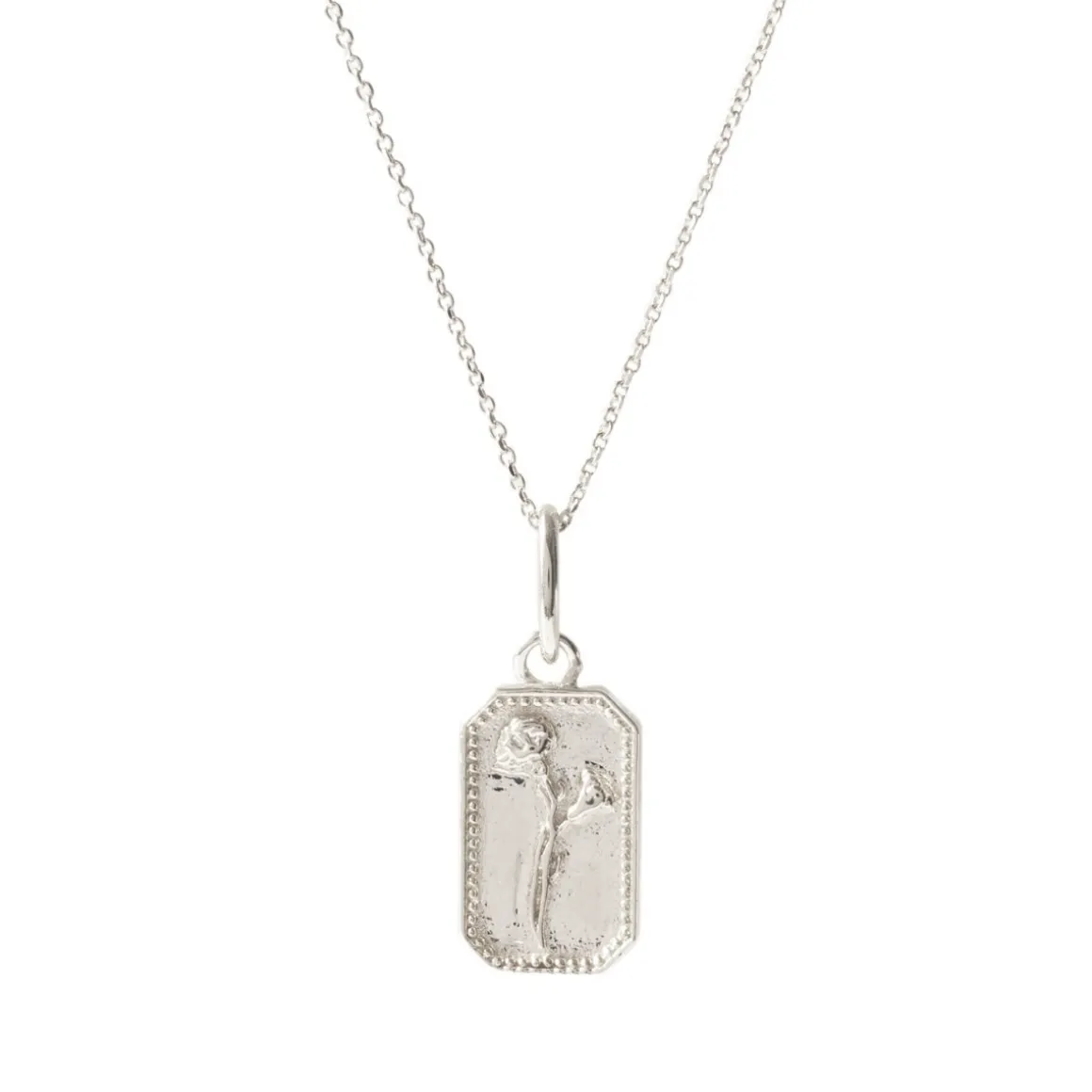 FRAICHE JANUARY BIRTH FLOWER NECKLACE - CARNATION - SILVER