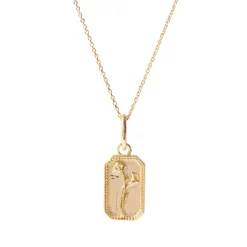 FRAICHE JANUARY BIRTH FLOWER NECKLACE - CARNATION - GOLD