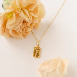 FRAICHE JANUARY BIRTH FLOWER NECKLACE - CARNATION - GOLD