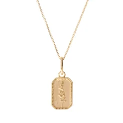FRAICHE JULY BIRTH FLOWER NECKLACE - LARKSPUR- GOLD