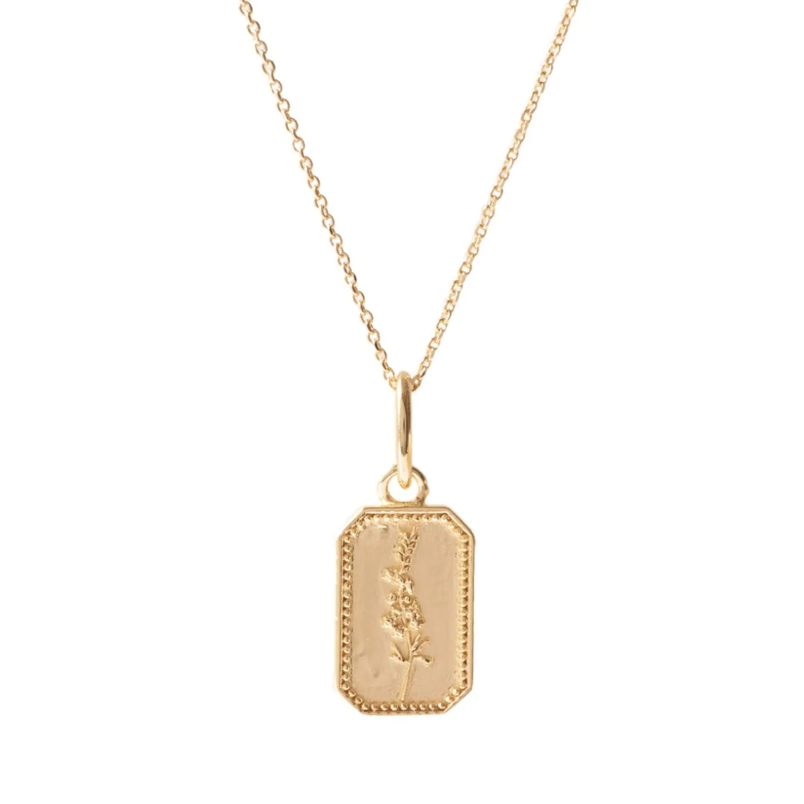 FRAICHE JULY BIRTH FLOWER NECKLACE - LARKSPUR- GOLD