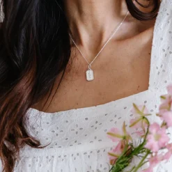 FRAICHE JULY BIRTH FLOWER NECKLACE - LARKSPUR - SILVER