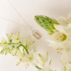 FRAICHE JULY BIRTH FLOWER NECKLACE - LARKSPUR - SILVER