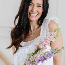FRAICHE JULY BIRTH FLOWER NECKLACE - LARKSPUR - SILVER