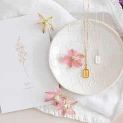 FRAICHE JULY BIRTH FLOWER NECKLACE - LARKSPUR- GOLD