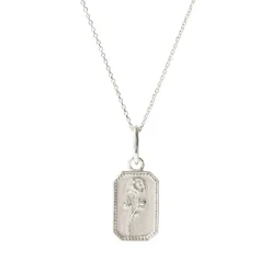 FRAICHE JUNE BIRTH FLOWER NECKLACE - ROSE - SILVER