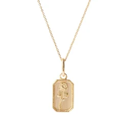 FRAICHE JUNE BIRTH FLOWER NECKLACE - ROSE - GOLD