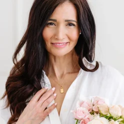 FRAICHE JUNE BIRTH FLOWER NECKLACE - ROSE - GOLD