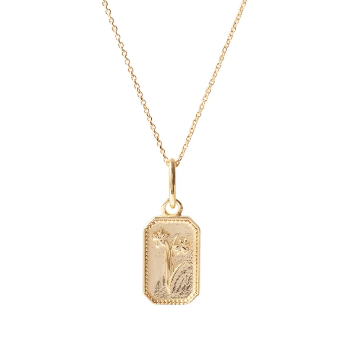 FRAICHE MARCH BIRTH FLOWER NECKLACE - DAFFODIL - GOLD