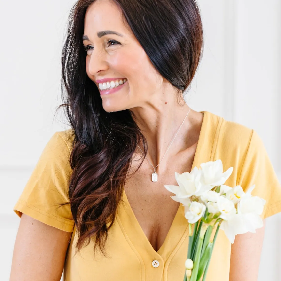 FRAICHE MARCH BIRTH FLOWER NECKLACE - DAFFODIL - SILVER